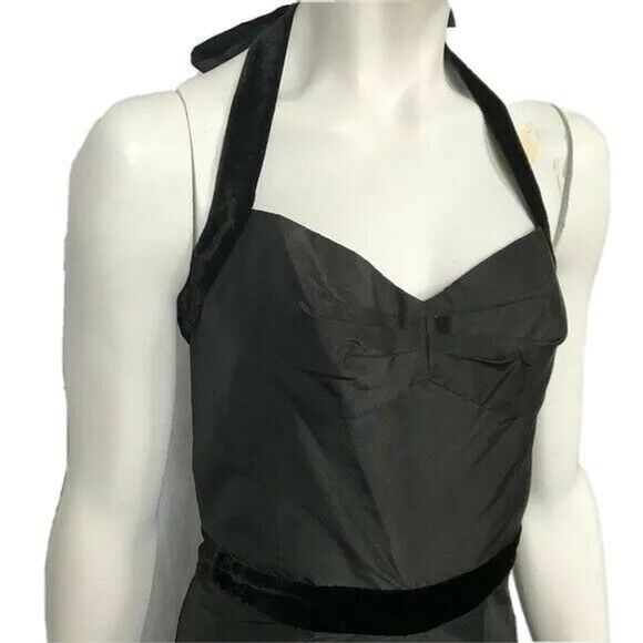 BCBGMAXAZRIA Silk Dress Halter Black Size 0 - Picture 4 of 8